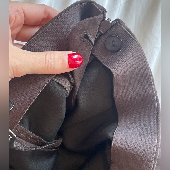 Brown Suede WORN 1X Banana Republic 00P Skinny Tailored Stretch Pants 🍁🍂 - Picture 12 of 14